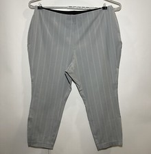 Women's High-Rise Slim Fit Ankle Pants - A New Day Gray Striped 26