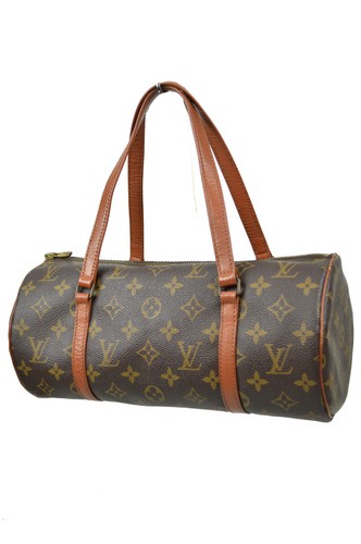 Louis Vuitton Monogramma Pelle Marrone Medio CILINDRO Satchel Bag Purse  7948-E | eBay