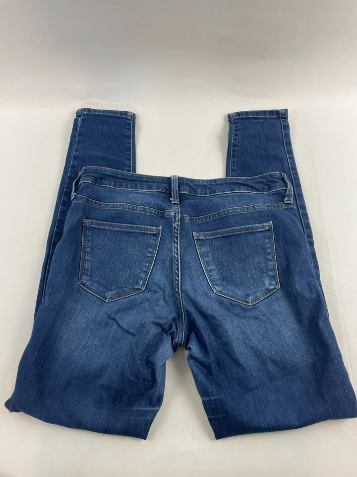 Женские джинсы с универсальной резьбой размер 6/28L джинсовая ткань узкие с низкой талией карманы со складками - Изображение 2 из 4