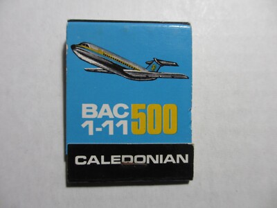 MATCHBOOK Bac 1-11 500 Caledonia Scotland Airlines printed matches full pack