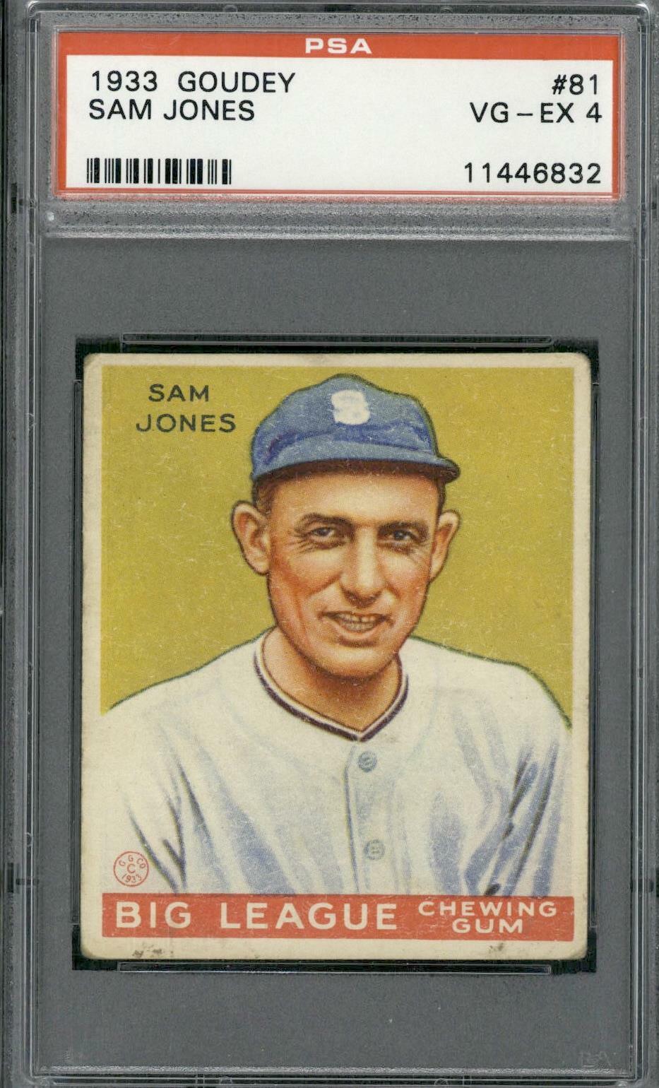 1933 Goudey #81 Sam Jones - PSA 4