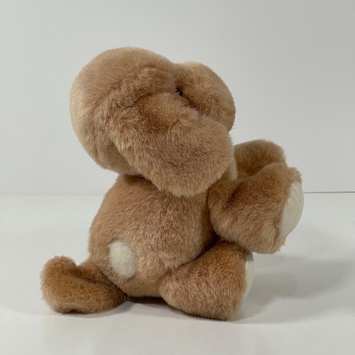 Vintage Baby Gund 7 Zoll braun & weiß DOGFEAT Welpe Hund Rassel Plüsch #5540 1983 - Bild 6 von 17