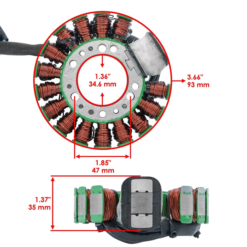 Estator y junta para Yamaha Timberwolf 250 YFB250 2x2 1994 1995 1996 1997 1999 Foto 2 de 4