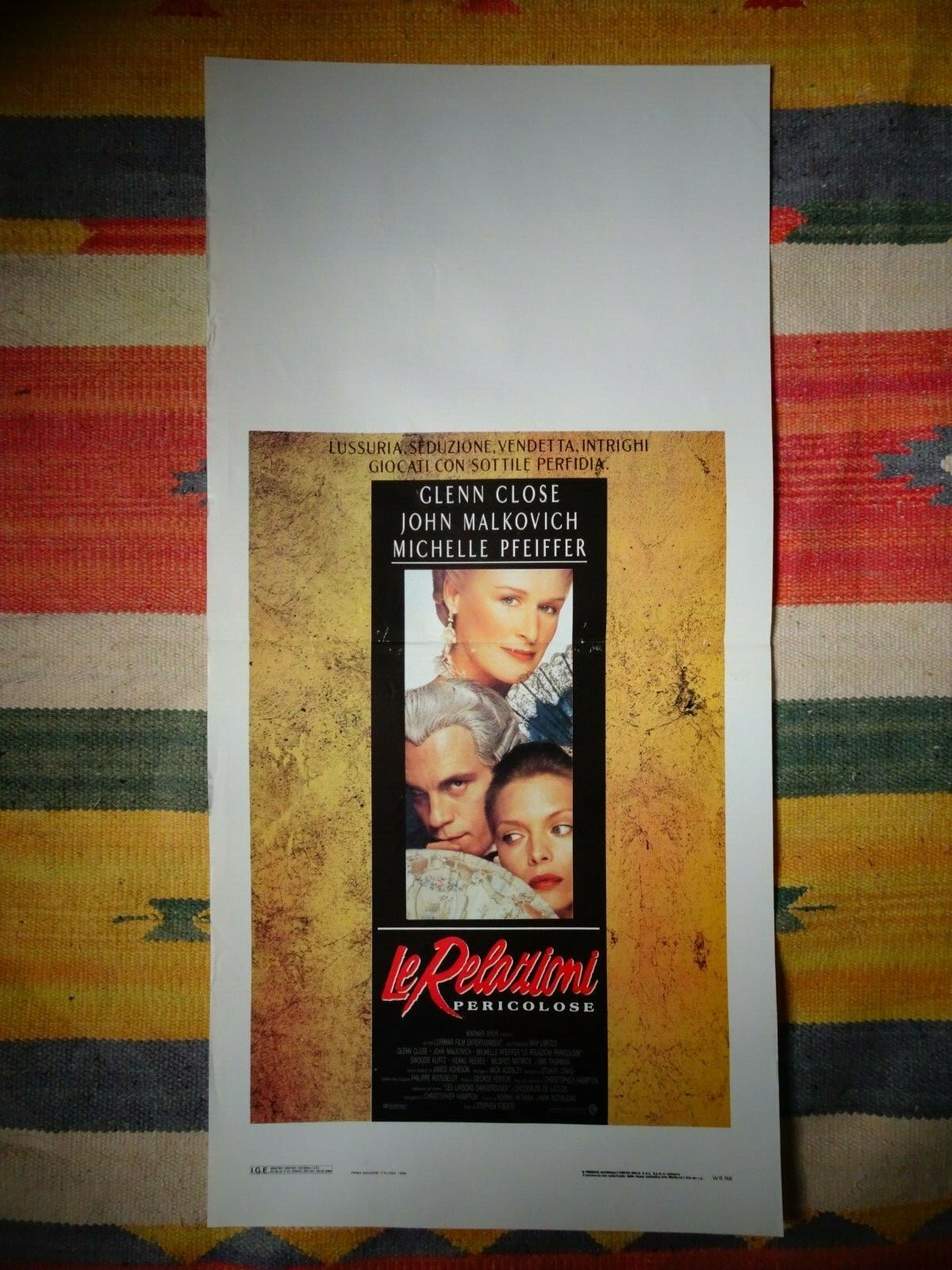 Locandina originale film Le relazioni pericolose (1988) - Regia di Stephen Frears