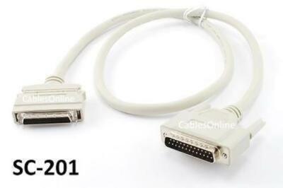 3ft SCSI-2 (HPDB50) Male to DB25 Male 25 Pair Molded Cable, CablesOnline SC-201