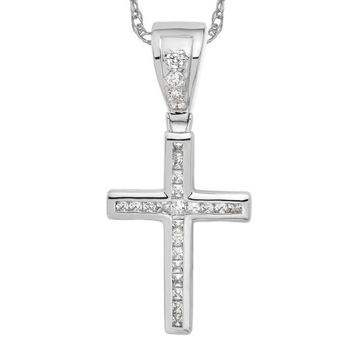 925 Sterling Silver CZ Cross Necklace - 第 1/12 張圖片