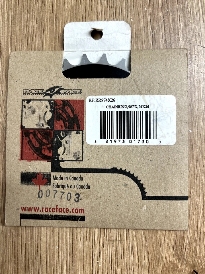 Retro Bicycle Parts NIB RaceFace 26T Black Chainring 74BCD for 9-Speed - Image 3 of 4