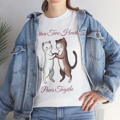 When Two Hearts Paws Together   Vibrant Ramen Cat Shirt for Cat Lovers