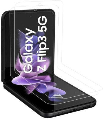 2X Hartglas für Samsung Galaxy Z Flip 3 5G Display Glasfolie TPU Anti-Schock