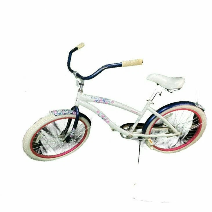 Dynacraft Osasis 24" Cruiser Single Speed Bike w/ Rear Rack (White/Blue) - Image 2 of 4
