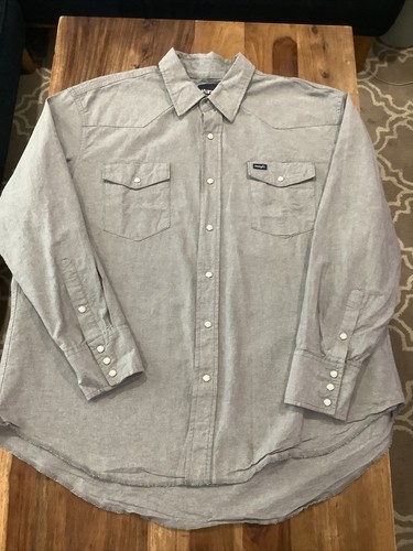 Vuori Men's XXL 2XL Gray Bridge Button Up Performance Stretch Long