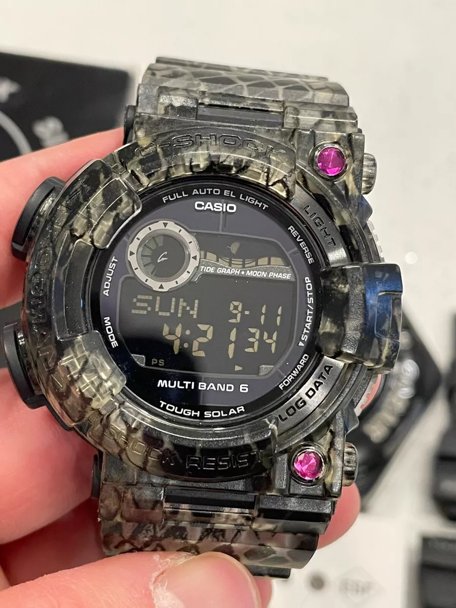 CUSTOM mod Snake dye Casio G-Shock GWF-1000-1CR FROGMAN with Negative  Display