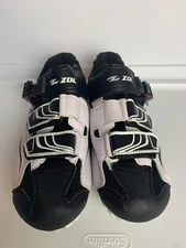 Zol Mtb Indoor Cycling Shoes Size 40 Black & White Good Condition