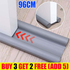 Draught Excluder Stopper Door Bottom Guard Double Waterproof Seal Strip UK..
