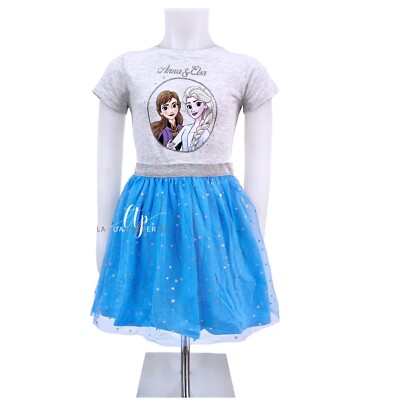 Disney Frozen Anna Elsa Kleid Baumwolle Festkleid Mädchen 4-9 Jahre Tutu