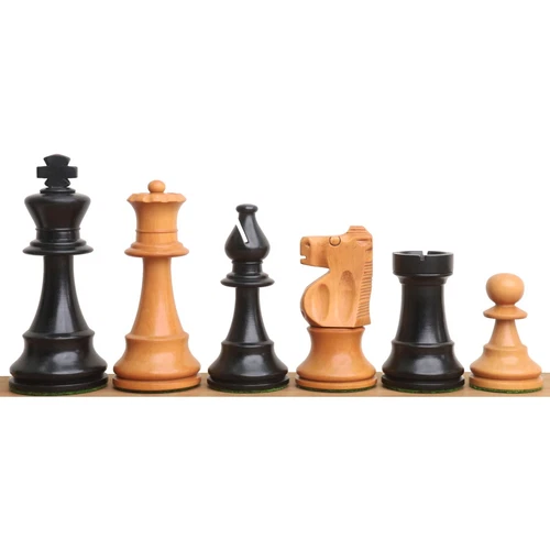 Improved French Lardy Chess Pieces Only set - Antiqued boxwood - 3.9" King