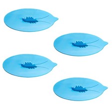 4er Set Überkochschutz ø26cm | Überkochdeckel Silikon Blau | Überlaufschutz