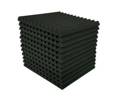 12 pks 12x12x1" Wedge Acoustic Foam Soundproof Wall Record Studio Panel Tile Blk