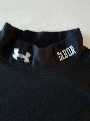 TABOR Boys Under Armour Coldgear MEDIUM Mock Neck Long Sleeve Shirt BLACK WINTER - Picture 4 of 8