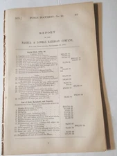 1875 train report NASHUA & LOWELL RAILROAD Mystic River Quarry Massachusetts 