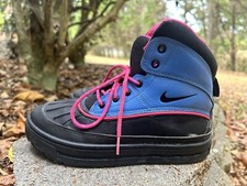 Kids Youth Nike Woodside 2 High Sneaker Duck Boots 524876-402 Blue And Pink - 5Y