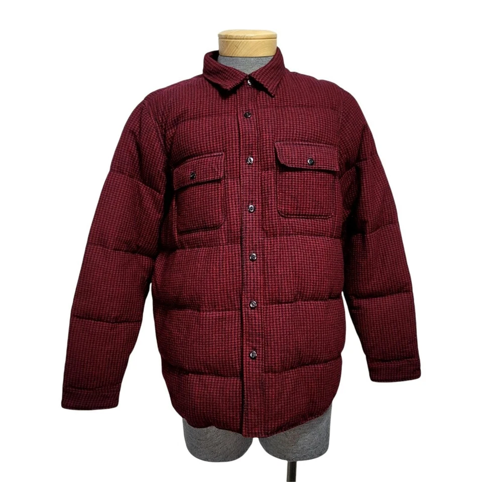 Ralph Lauren Rugby Outfitters Hombres L Abajo Puffer Camisa Chaqueta Rojo Pata de Gallo Foto 2 de 4