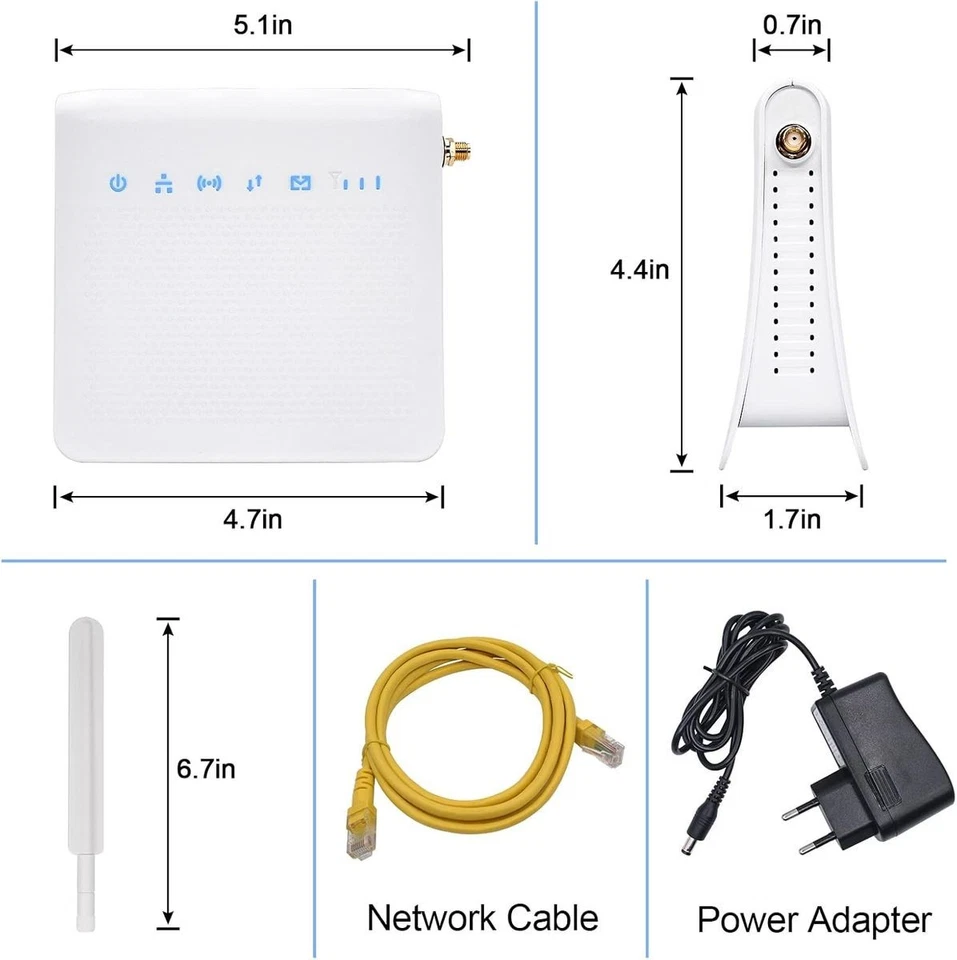 Yeacomm YF-P25 4G Router LTE CAT4 150 Mbps SIM-Slot WLAN 802.11b RJ45 externe An - Bild 3 von 4