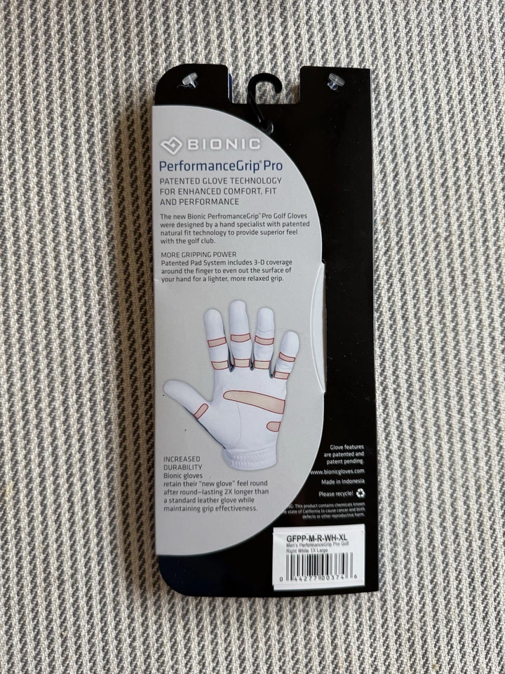 New Bionic Performance Grip PRO Men's Golf Glove 2X MORE DURABLE XL Right Hand - Image 4 of 4