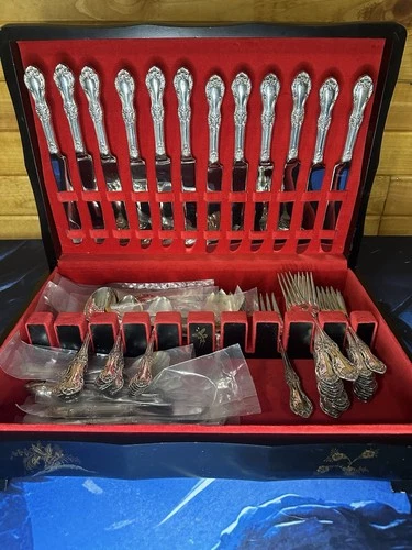 Wild Rose by International Sterling Silver Flatware Set 12 Service 76 pcs Dinner