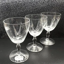 Tiffin Franciscan Crystal Margo Water /Wine Goblets Stem 717155 Set of 3