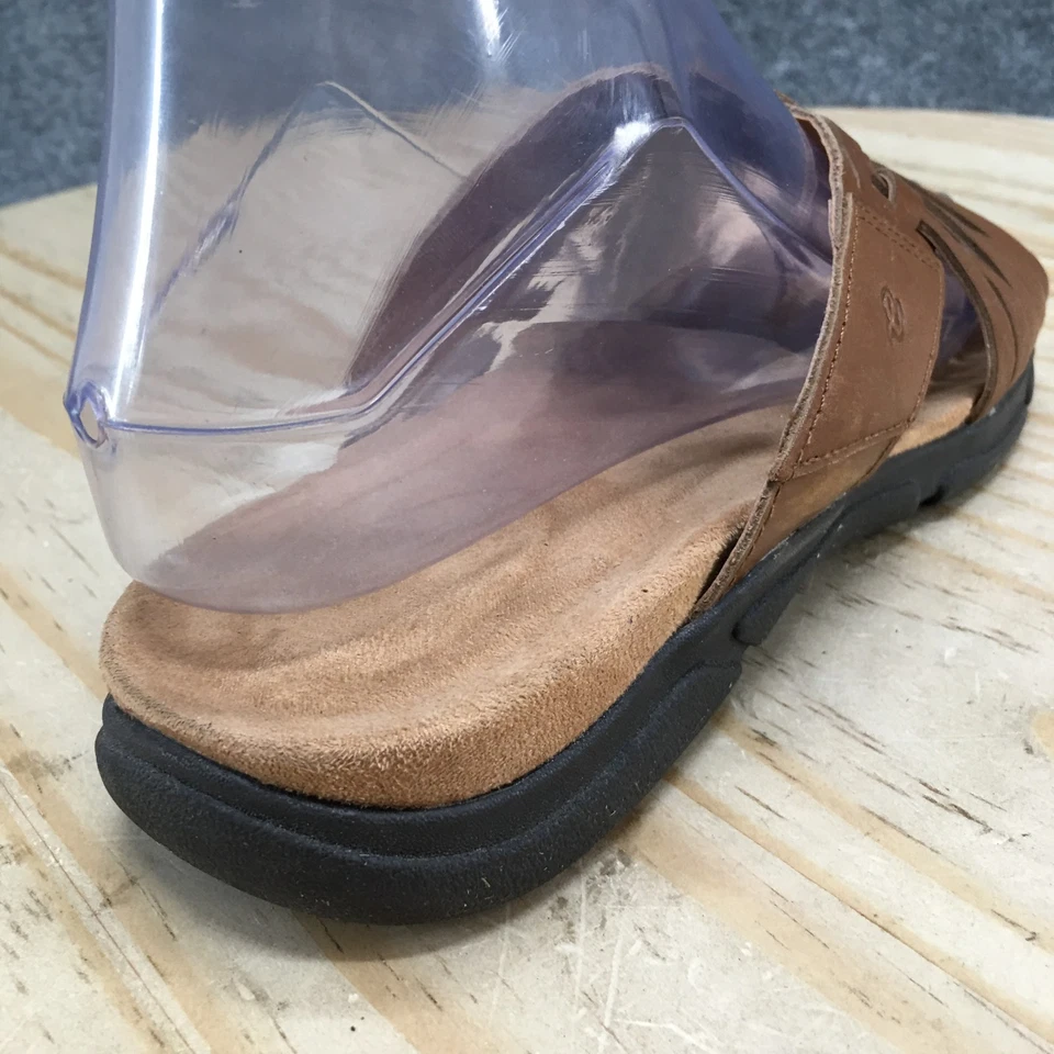 Easy Spirit Sandals Womens 7 M Meadow Slide Brown Woven Slip On Open Toe Flats - Image 4 of 4