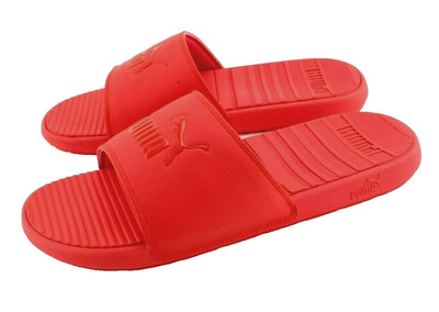 New PUMA Cool Cat Size 9 High Risk Red / Red Logo Men s Slide Sandals