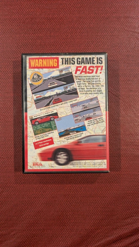 Lotus Turbo Challenge (SEGA Genesis, 1992) Cib Complete w/ Manual TESTED - Image 2 of 4
