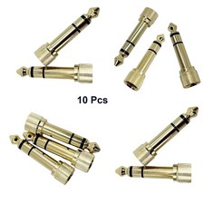 10pcs 6.35mm 1/4" Stereo Male to 3.5mm 1/8" Female Jack Audio Adapter Screw Gold