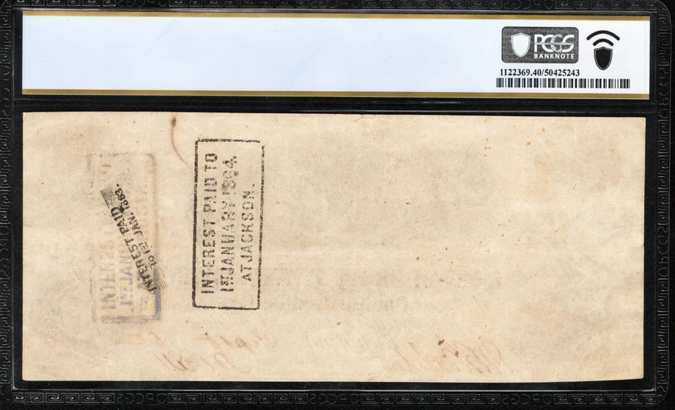 T-40 1862 $100 CONFEDERATE CURRENCY TRAIN NOTE PCGS 40  CIVIL WAR MONEY - Image 2 of 2