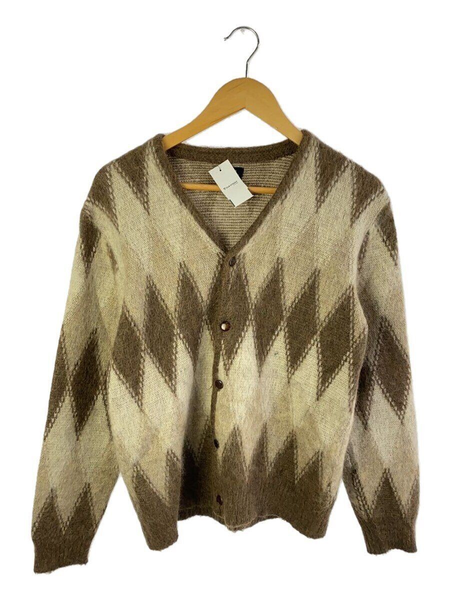 Needles Cardigan (thick) -- Mohair BRW Argyle Tag Frayed
