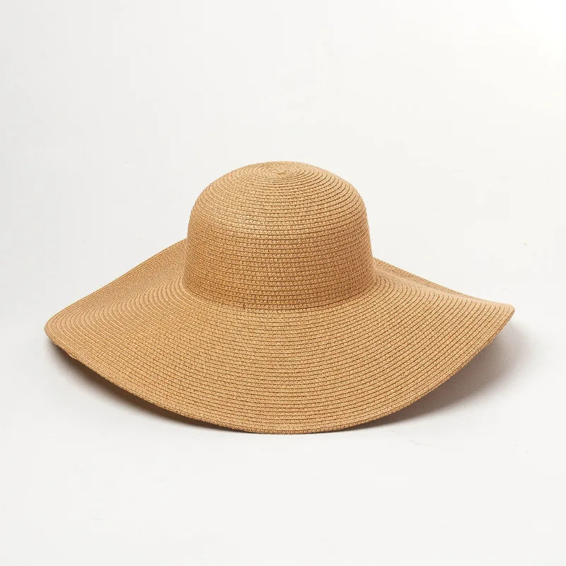 Wide Brim Sun Hat Foldable Straw Beach Travel UV Protection Women's Summer Cap