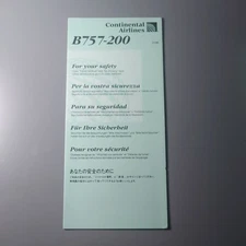 Continental Airlines Boeing 757-200 11/04 Safety Card 