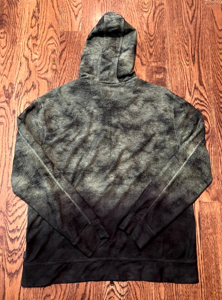 John Varvatos Sudadera con Capucha Para Hombres Grande Verde Cremallera Completa Sudadera Terry Ombre Antone Foto 2 de 3