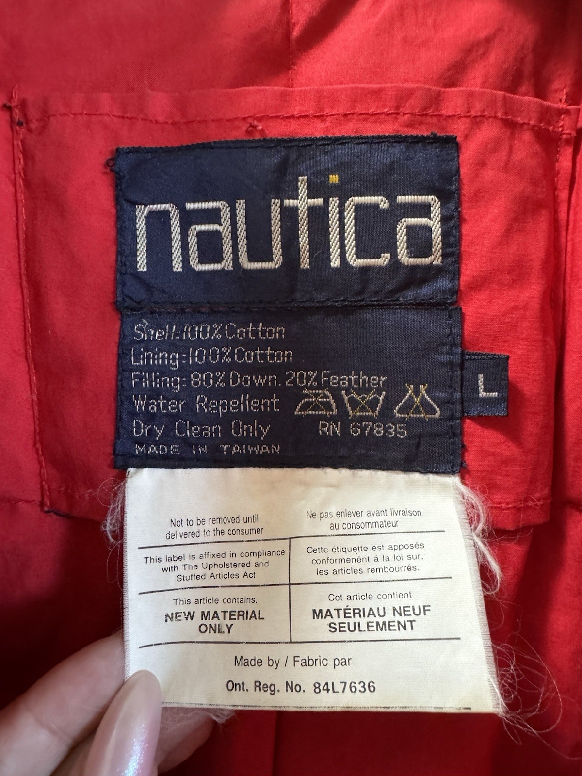 VTG 90s Y2K Mens L Nautica Jacket Duck Down Puffer Outerwear Elbow Patches image 5