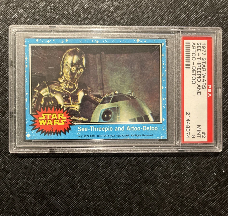 1977 Topps Star Wars See-Threepio And Artoo-Detoo #2 PSA 9 MINT - Image 2 of 3