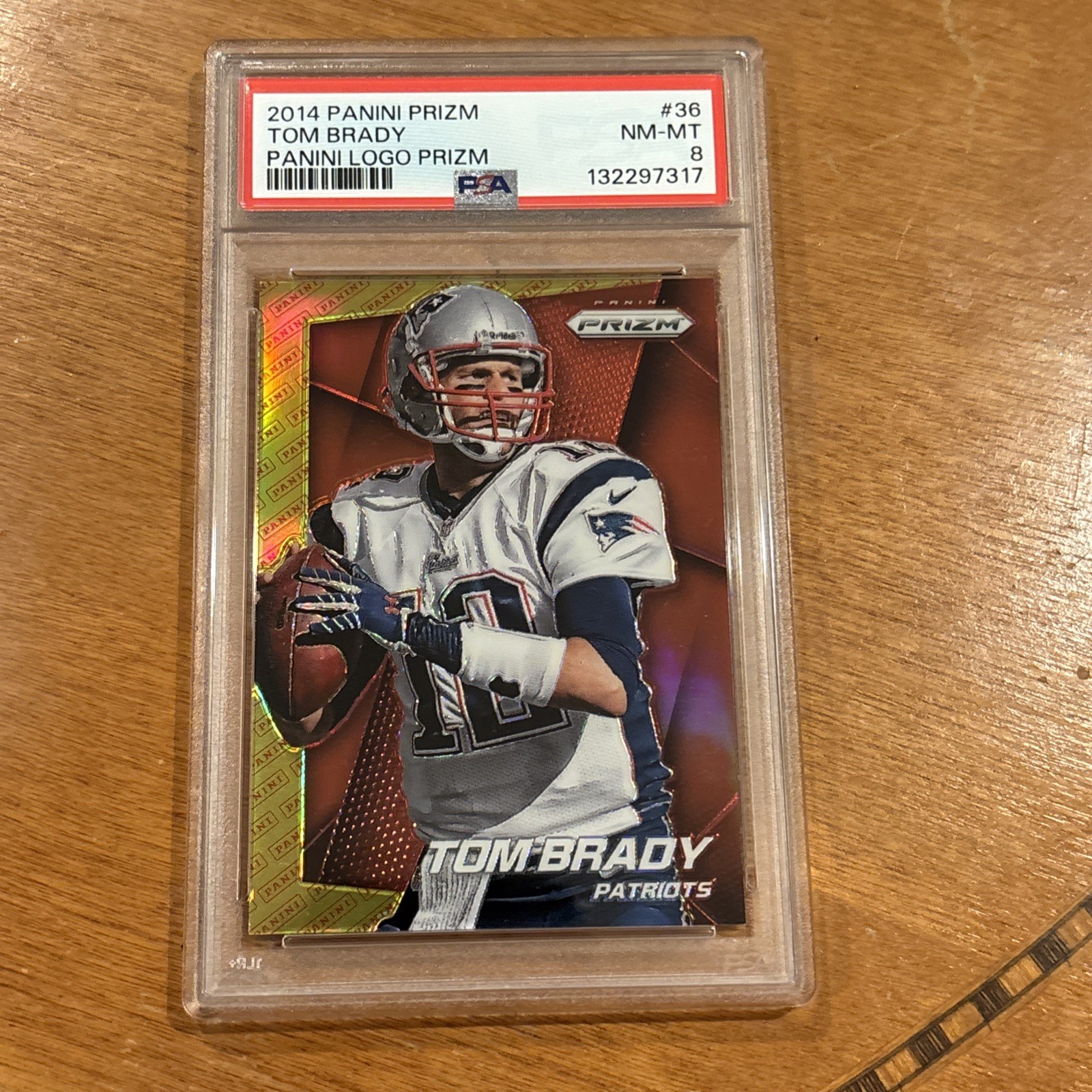 2014 Panini Prizm Panini Logo Prizm: # 36 Tom Brady PSA 8
