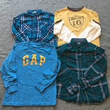 Boy Size 6/7 Clothing Lot 4x Pieces Bulk Winter Flannel Cowboy Western Casual