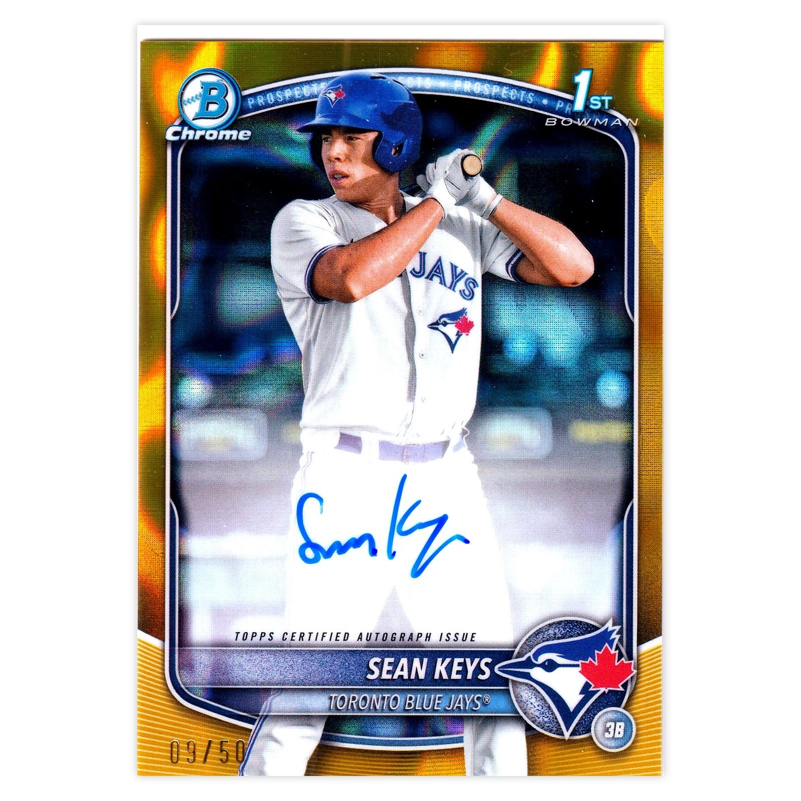 2025 Bowman Chrome Sean Keys Gold Refractor Auto /50 Prospect Autograph #CPA-SK
