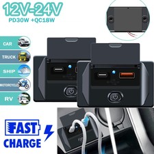 12V USB-C Steckdose 108W PD & QC 3.0 KFZ Ladegerät Buchse Auto Boot LKW RV DE 12V USB-C Steckdose 108W PD & QC 3.0 KFZ Ladegerät Buchse Auto Boot LKW RV DE
