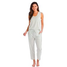 Softies Boyfriend Pocket Muscle Tank with Flood Pant PJ Set in Sage L NWT