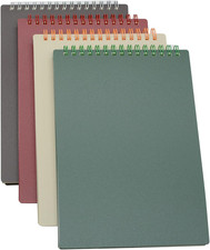 Top Bound Spiral Notebook, 4 Pcs 4 Color A5 Size Thick Plastic Hardcover 7mm Col