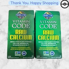 2 PACK VITAMIN CODE, RAW CALCIUM, 120  VEGETARIAN CAPSULES NEW -  BONE HEALTH