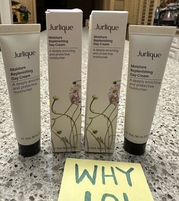 X2 Jurlique Moisture Replenishing Day Cream .5oz/15mL /ea. TRAVEL SZ NO SPF SEAL