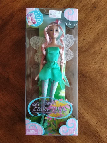Dahlia Green Glitter Barbie Fairytopia Fashion Doll New NIB NRFB 2004 Mattel Vtg
